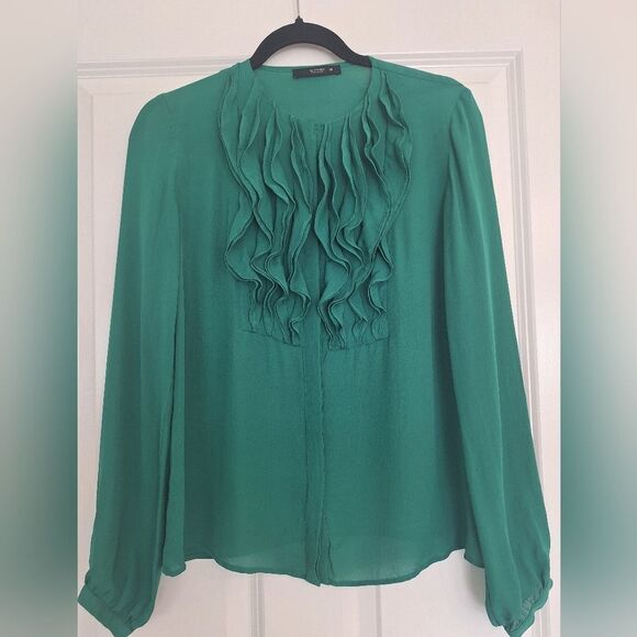 Etro Green Silk Bluase Size 38 - Picture 1 of 7